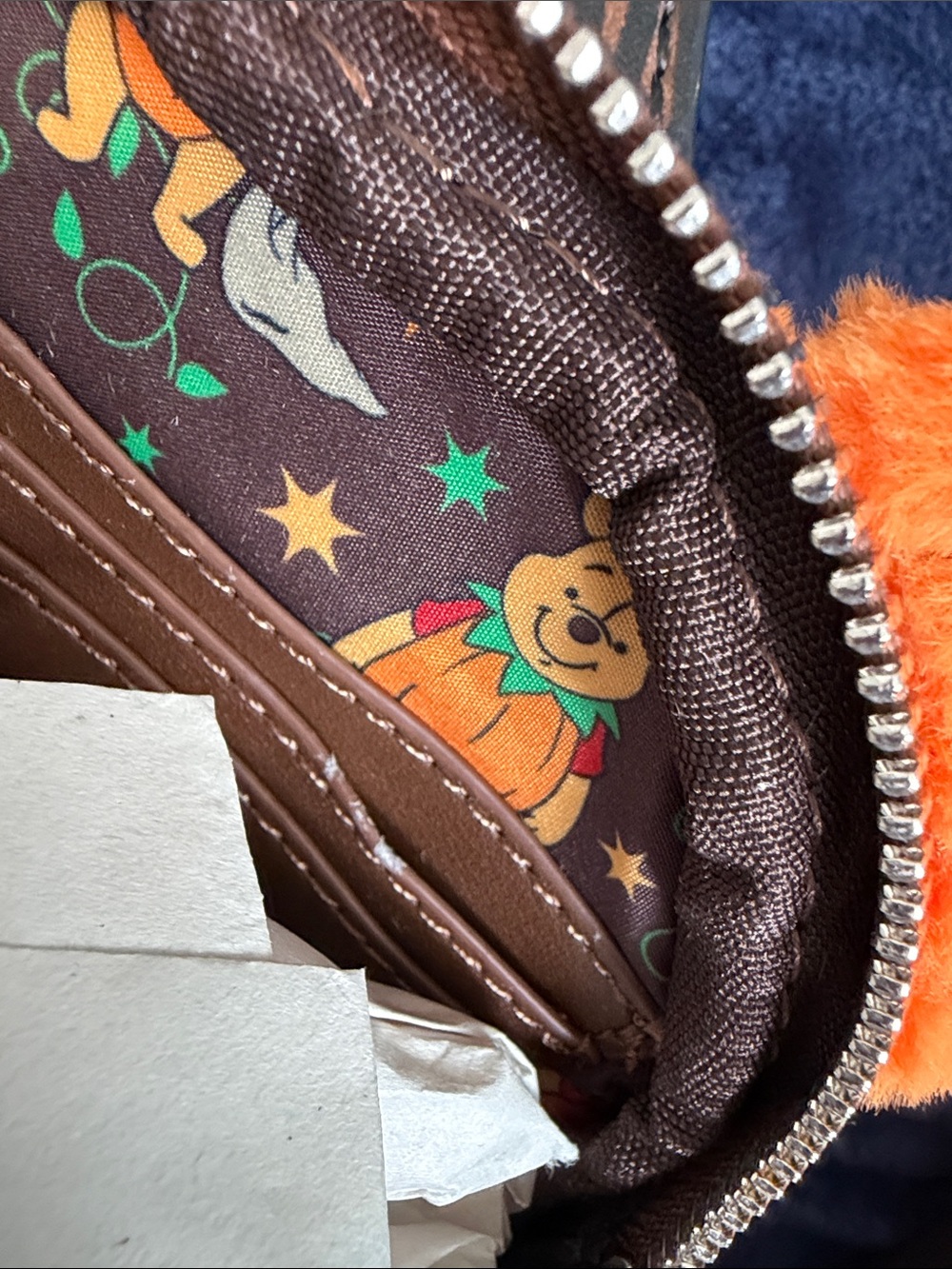 Disney Winnie The Pooh Pumpkin Loungefly Wristlet(Read) - Picture 2 of 4